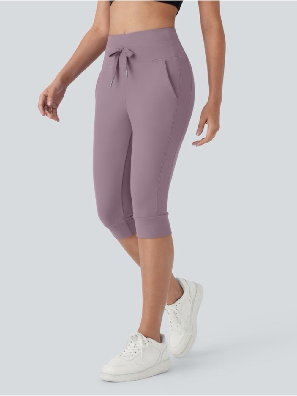 SoftlyZero Plush High Waisted Drawstring Pocket Yoga Pedal Pusher Joggers HALARA